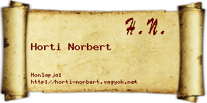 Horti Norbert névjegykártya